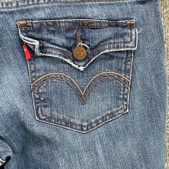 Levis 524 Jeans Womens 13 Blue Super Low Rise Denim Ladies 90s Ranch Boho Hippie - Picture 5 of 11